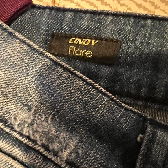 Miss Sixty Flare Jeans Y2K Low Rise Floral Bleached 2000s Deadstock NWT Size 24 - Picture 8 of 8